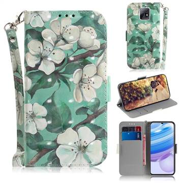 Watercolor Flower 3D Painted Leather Wallet Phone Case for Xiaomi Redmi 10X 5G