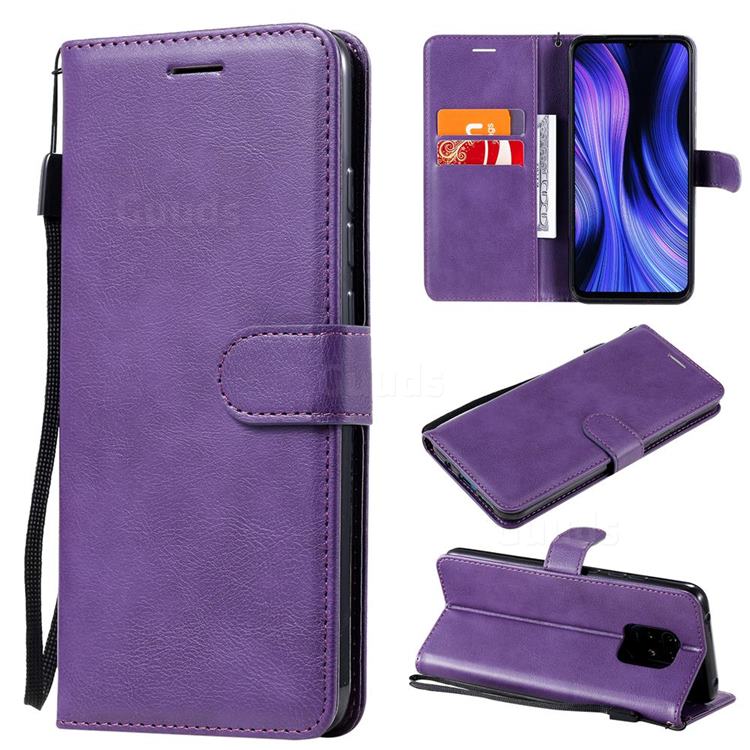 Retro Greek Classic Smooth PU Leather Wallet Phone Case for Xiaomi Redmi 10X Pro 5G - Purple