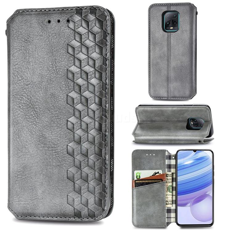 Ultra Slim Fashion Business Card Magnetic Automatic Suction Leather Flip Cover for Xiaomi Redmi 10X Pro 5G - Grey