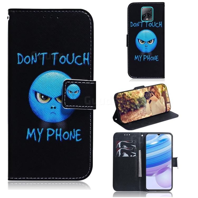Not Touch My Phone PU Leather Wallet Case for Xiaomi Redmi 10X Pro 5G