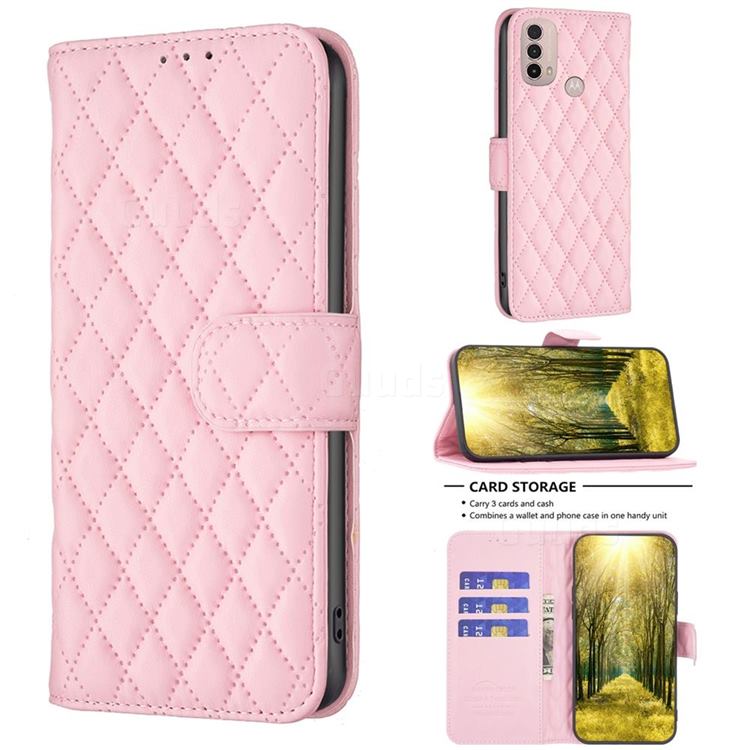 Binfen Color BF-14 Fragrance Protective Wallet Flip Cover for Motorola Moto E20 E30 E40 - Pink