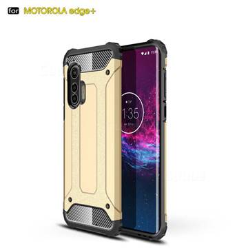 King Kong Armor Premium Shockproof Dual Layer Rugged Hard Cover for Moto Motorola Edge Plus - Champagne Gold
