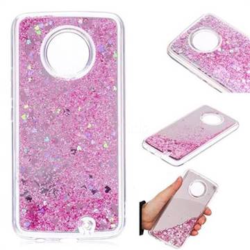 Glitter Sand Mirror Quicksand Dynamic Liquid Star TPU Case for Motorola Moto X4 (4th gen.) - Cherry Pink