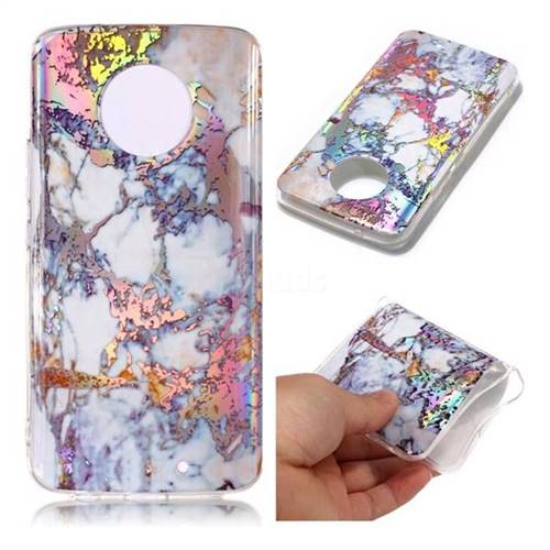 Gold Plating Marble Pattern Bright Color Laser Soft TPU Case for Motorola Moto X4 (4th gen.)
