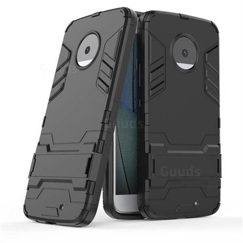 Armor Premium Tactical Grip Kickstand Shockproof Dual Layer Rugged Hard Cover for Motorola Moto X4 (4th gen.) - Black