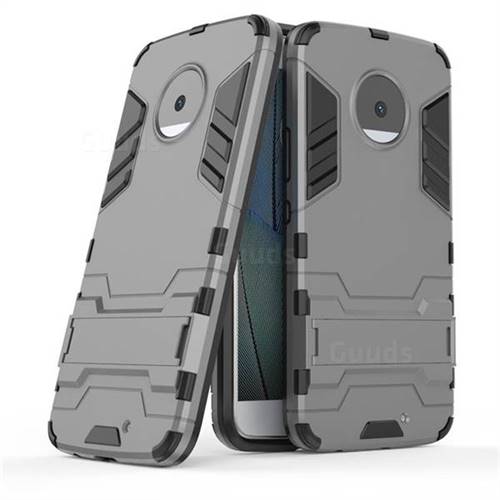 Armor Premium Tactical Grip Kickstand Shockproof Dual Layer Rugged Hard Cover for Motorola Moto X4 (4th gen.) - Gray
