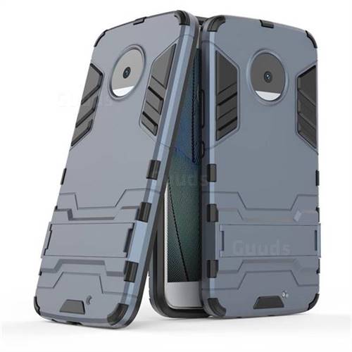 Armor Premium Tactical Grip Kickstand Shockproof Dual Layer Rugged Hard Cover for Motorola Moto X4 (4th gen.) - Navy