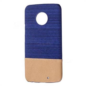 Canvas Cloth Coated Plastic Back Cover for Motorola Moto X4 (4th gen.) - Dark Blue