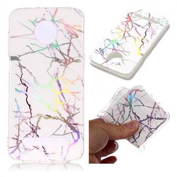 Color White Marble Pattern Bright Color Laser Soft TPU Case for Motorola Moto Z3 Play