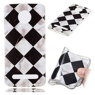 Black and White Matching Soft TPU Marble Pattern Phone Case for Motorola Moto Z3 Play