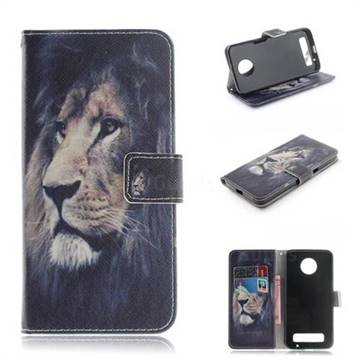 Lion Face PU Leather Wallet Case for Motorola Moto Z3 Play