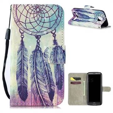Feather Wind Chimes 3D Painted Leather Wallet Phone Case for Motorola Moto Z3 Play