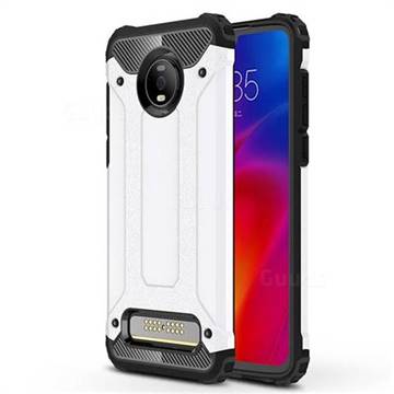 King Kong Armor Premium Shockproof Dual Layer Rugged Hard Cover for Motorola Moto Z4 Play - White
