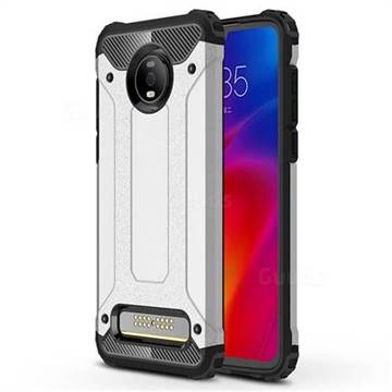 King Kong Armor Premium Shockproof Dual Layer Rugged Hard Cover for Motorola Moto Z4 Play - Technology Silver