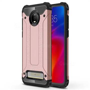 King Kong Armor Premium Shockproof Dual Layer Rugged Hard Cover for Motorola Moto Z4 Play - Rose Gold
