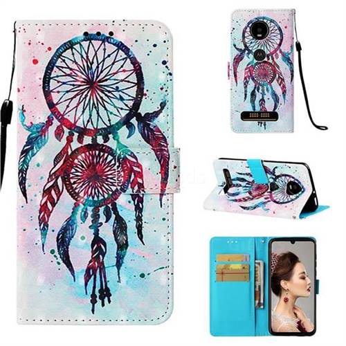 ColorDrops Wind Chimes 3D Painted Leather Wallet Case for Motorola Moto Z4 Play