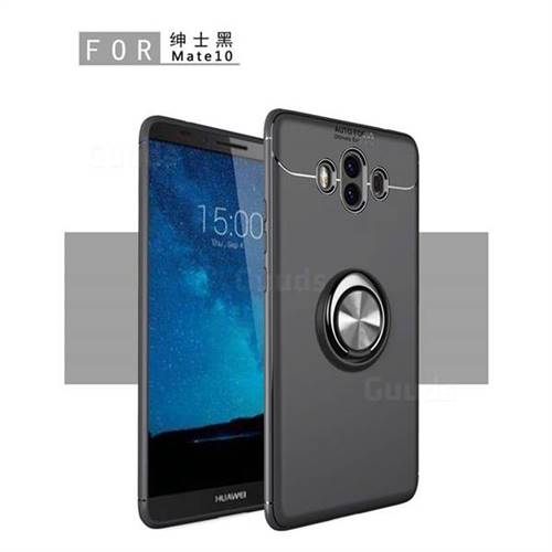 Auto Focus Invisible Ring Holder Soft Phone Case for Huawei Mate 10 (5.9 inch, front Fingerprint) - Black