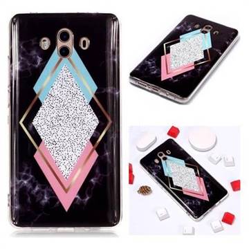 Black Diamond Soft TPU Marble Pattern Phone Case for Huawei Mate 10 (5.9 inch, front Fingerprint)