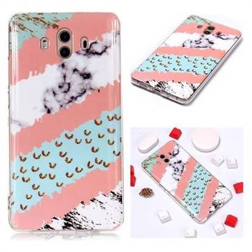 Diagonal Grass Soft TPU Marble Pattern Phone Case for Huawei Mate 10 (5.9 inch, front Fingerprint)