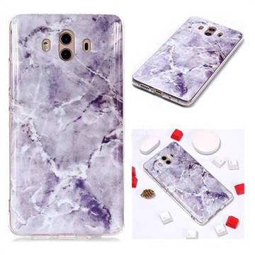 Light Gray Soft TPU Marble Pattern Phone Case for Huawei Mate 10 (5.9 inch, front Fingerprint)