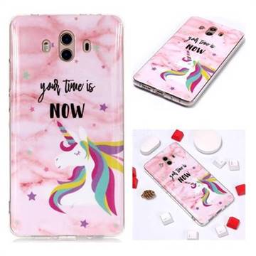 Unicorn Soft TPU Marble Pattern Phone Case for Huawei Mate 10 (5.9 inch, front Fingerprint)