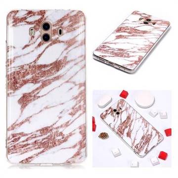 Rose Gold Grain Soft TPU Marble Pattern Phone Case for Huawei Mate 10 (5.9 inch, front Fingerprint)