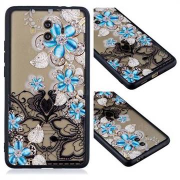Lilac Lace Diamond Flower Soft TPU Back Cover for Huawei Mate 10 (5.9 inch, front Fingerprint)