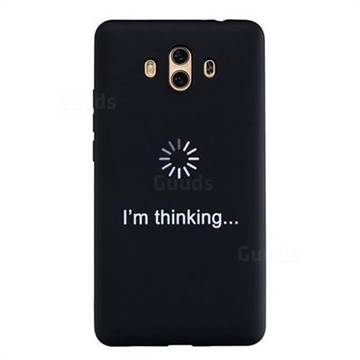Thinking Stick Figure Matte Black TPU Phone Cover for Huawei Mate 10 (5.9 inch, front Fingerprint)