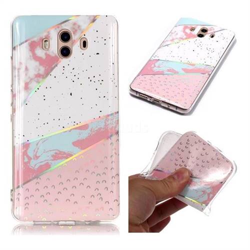 Matching Color Marble Pattern Bright Color Laser Soft TPU Case for Huawei Mate 10 (5.9 inch, front Fingerprint)