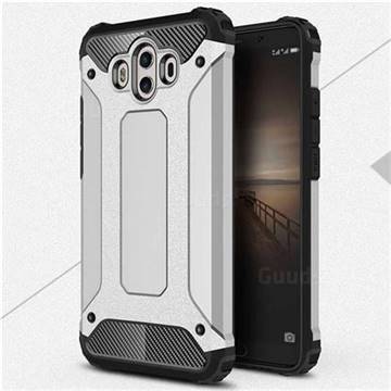 King Kong Armor Premium Shockproof Dual Layer Rugged Hard Cover for Huawei Mate 10 (5.9 inch, front Fingerprint) - Technology Silver