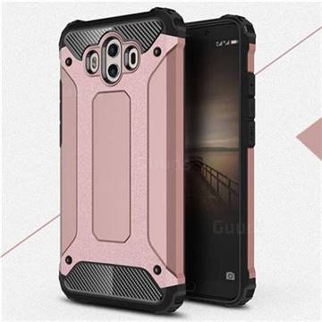 King Kong Armor Premium Shockproof Dual Layer Rugged Hard Cover for Huawei Mate 10 (5.9 inch, front Fingerprint) - Rose Gold