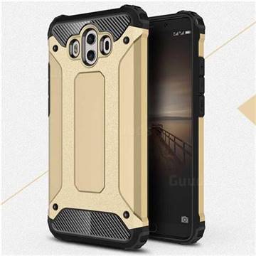 King Kong Armor Premium Shockproof Dual Layer Rugged Hard Cover for Huawei Mate 10 (5.9 inch, front Fingerprint) - Champagne Gold