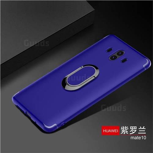 Anti-fall Invisible 360 Rotating Ring Grip Holder Kickstand Phone Cover for Huawei Mate 10 (5.9 inch, front Fingerprint) - Blue