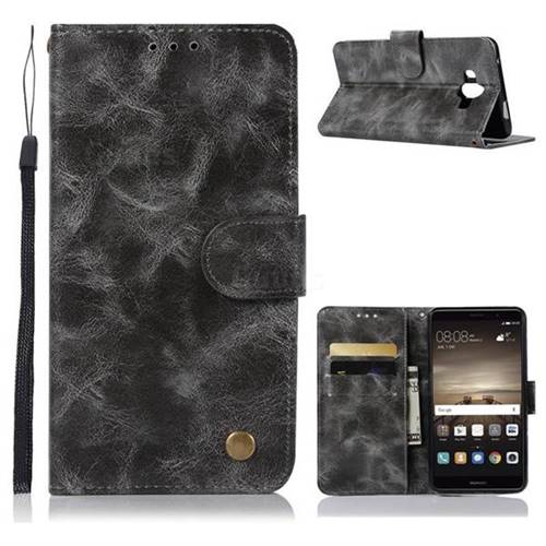 Luxury Retro Leather Wallet Case for Huawei Mate 10 (5.9 inch, front Fingerprint) - Gray