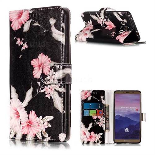 Azalea Flower PU Leather Wallet Case for Huawei Mate 10 (5.9 inch, front Fingerprint)