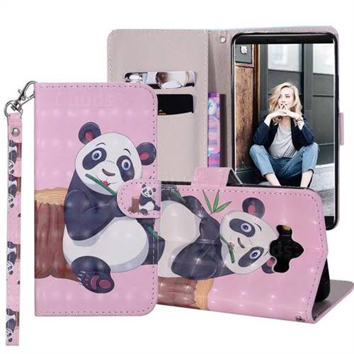 Happy Panda 3D Painted Leather Phone Wallet Case Cover for Huawei Mate 10 (5.9 inch, front Fingerprint)