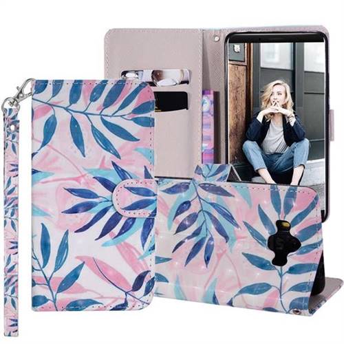 Green Leaf 3D Painted Leather Phone Wallet Case Cover for Huawei Mate 10 (5.9 inch, front Fingerprint)