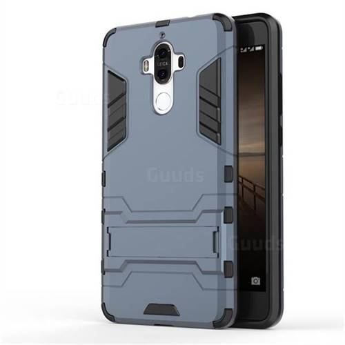 Armor Premium Tactical Grip Kickstand Shockproof Dual Layer Rugged Hard Cover for Huawei Mate9 Mate 9 - Navy