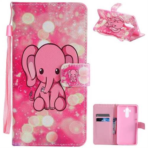 Pink Elephant PU Leather Wallet Case for Huawei Mate9 Mate 9
