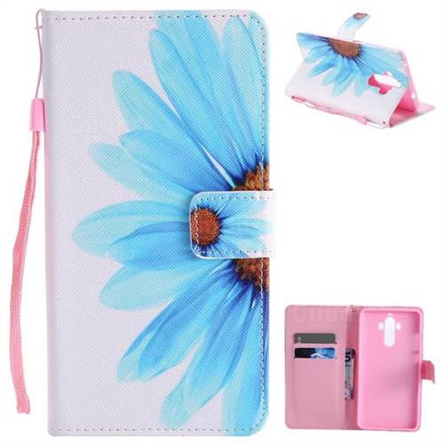 Blue Sunflower PU Leather Wallet Case for Huawei Mate9 Mate 9