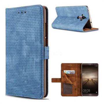 Luxury Vintage Mesh Monternet Leather Wallet Case for Huawei Mate9 Mate 9 - Blue