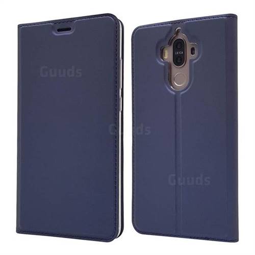 Ultra Slim Card Magnetic Automatic Suction Leather Wallet Case for Huawei Mate9 Mate 9 - Royal Blue