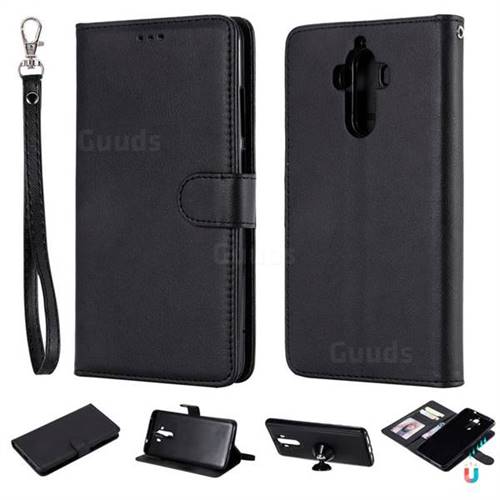 Retro Greek Detachable Magnetic PU Leather Wallet Phone Case for Huawei Mate9 Mate 9 - Black