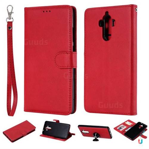 Retro Greek Detachable Magnetic PU Leather Wallet Phone Case for Huawei Mate9 Mate 9 - Red