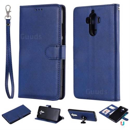 Retro Greek Detachable Magnetic PU Leather Wallet Phone Case for Huawei Mate9 Mate 9 - Blue