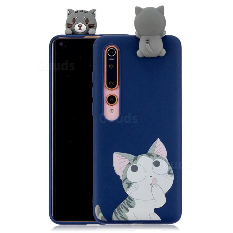 Big Face Cat Soft 3D Climbing Doll Soft Case for Xiaomi Mi 10 / Mi 10 Pro 5G