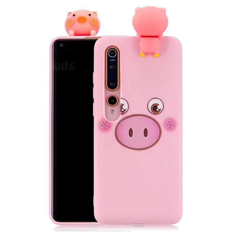 Small Pink Pig Soft 3D Climbing Doll Soft Case for Xiaomi Mi 10 / Mi 10 Pro 5G