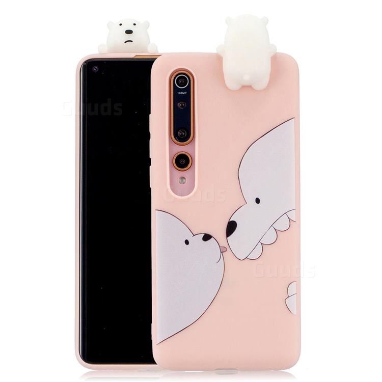 Big White Bear Soft 3D Climbing Doll Soft Case for Xiaomi Mi 10 / Mi 10 Pro 5G