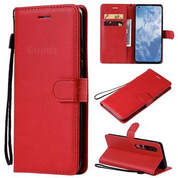 Retro Greek Classic Smooth PU Leather Wallet Phone Case for Xiaomi Mi 10 / Mi 10 Pro 5G - Red
