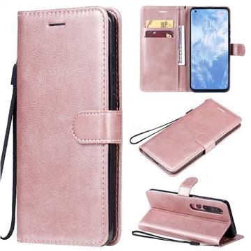 Retro Greek Classic Smooth PU Leather Wallet Phone Case for Xiaomi Mi 10 / Mi 10 Pro 5G - Rose Gold